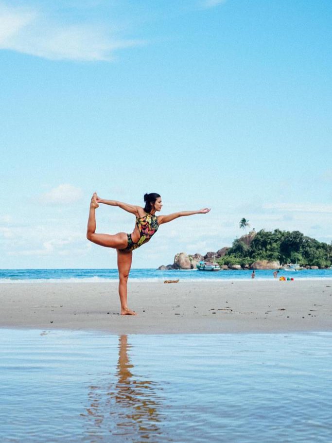 Movimento ao ar livre na praia do Rio